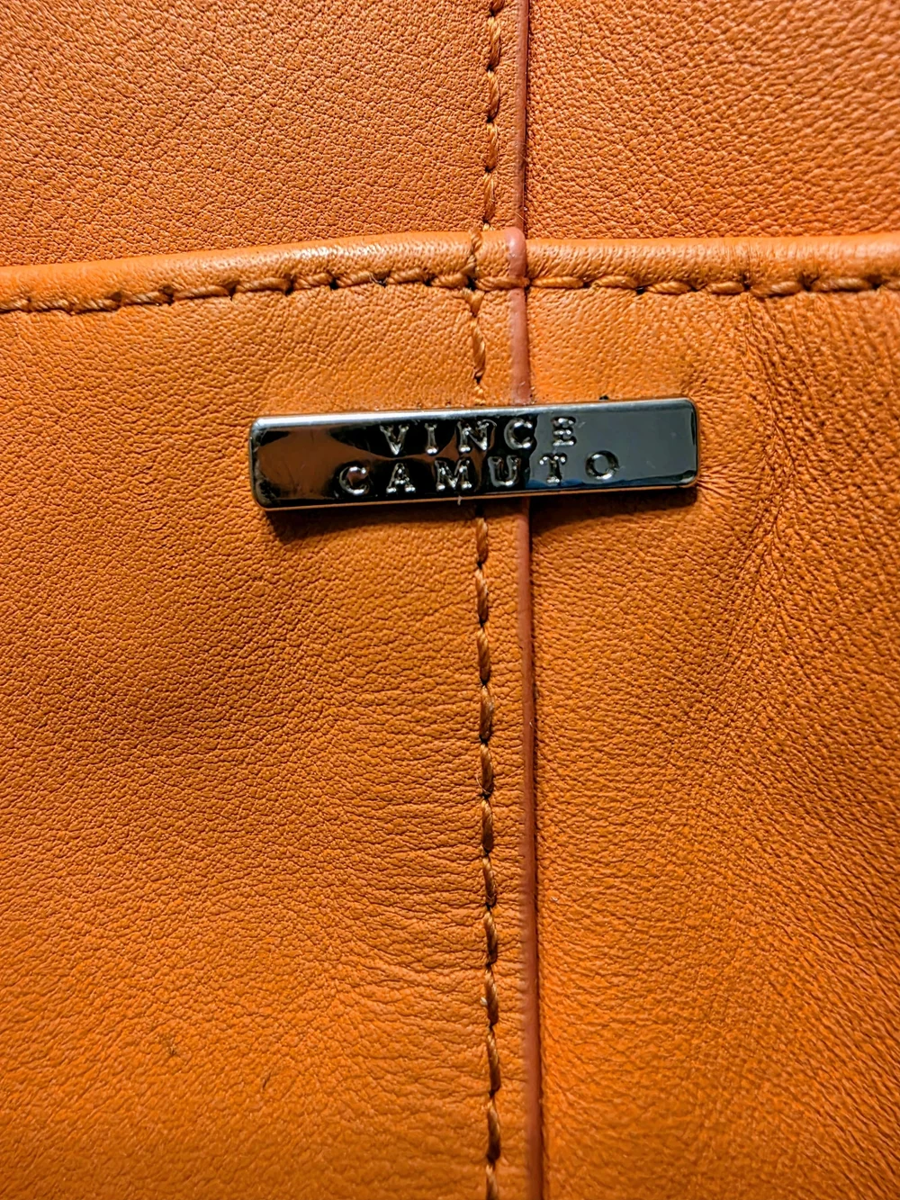 Vince Camuto Bright Orange Woven Tote